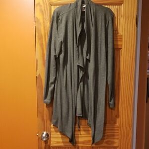 Women's Green Open Front Cardigan